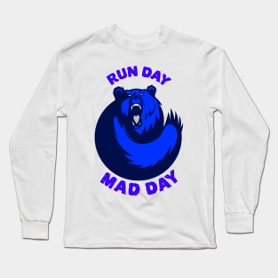 Funny running bear design Run Day Mad Day Long Sleeve T-Shirt